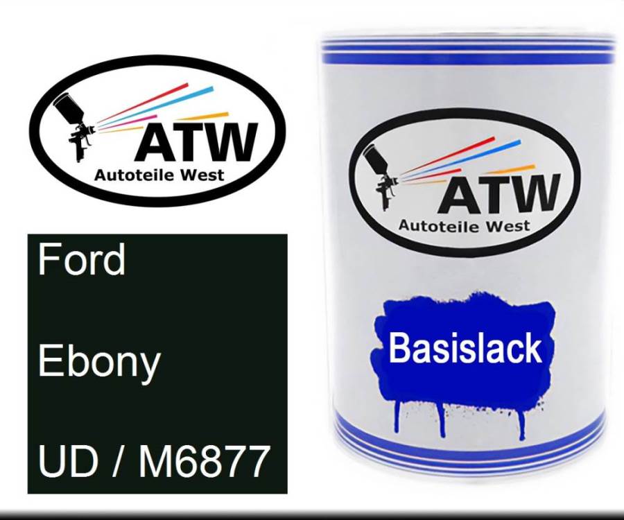 Ford, Ebony, UD / M6877: 500ml Lackdose, von ATW Autoteile West.
